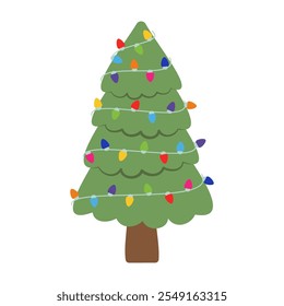 Colorful Christmas Tree Illustrations for Festive Decorations