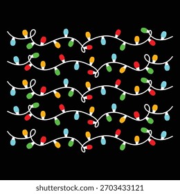 colorful christmas tree lights VECTOR