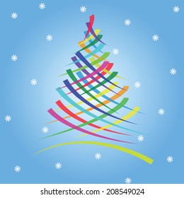 Colorful Christmas tree. Vector illustration.