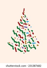 Colorful Christmas tree vector illustration