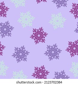 Colorful christmas trees seamless pattern background Seamless christmas pattern with christmas trees, bows, snowflakes on colored background