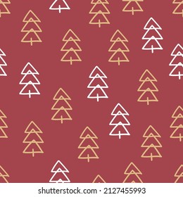 Colorful christmas trees seamless pattern background. Decorative wallpaper, good for printing.