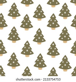 Colorful christmas trees seamless pattern background. Decorative wallpaper, good for printing.