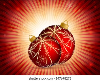 colorful Christmas vector background with shiny balls. Eps10