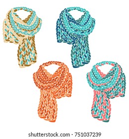 Colorful chunky knitted scarf