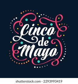 Farbiges Cinco de Mayo Lettering. Kann für Banner-, Poster- und Grußkarten verwendet werden