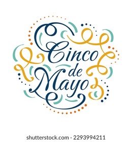 Colorful Cinco de Mayo Lettering. Can be Used for Banner, Poster, and Greeting Card