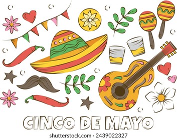 Colorful Cinco De Mayo Vectors And Mexican Fiesta Icons
