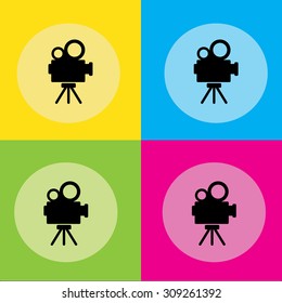 colorful Cinema camera icon