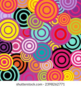 Colorful circle abstract background ,geometric rounded vector illustration.