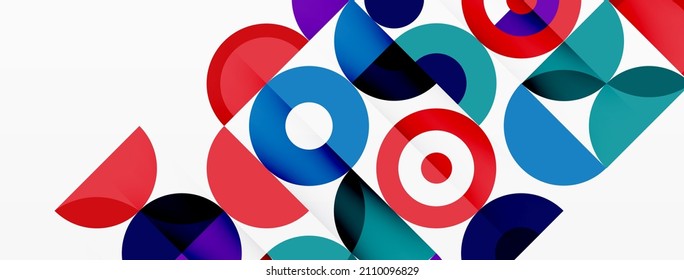 Colorful circle abstract background. Minimal geometric template for wallpaper, banner, presentation