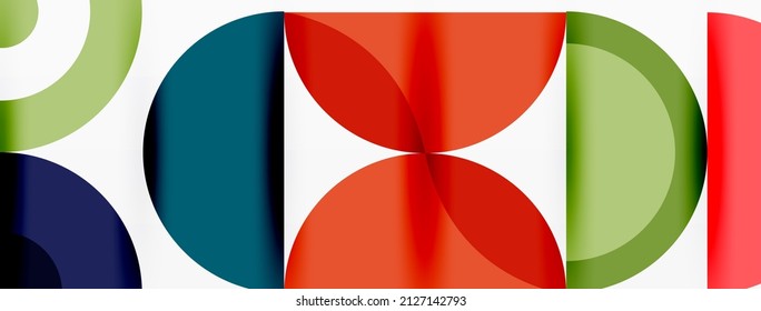 Colorful circle abstract background. Minimal geometric template for wallpaper, banner, presentation