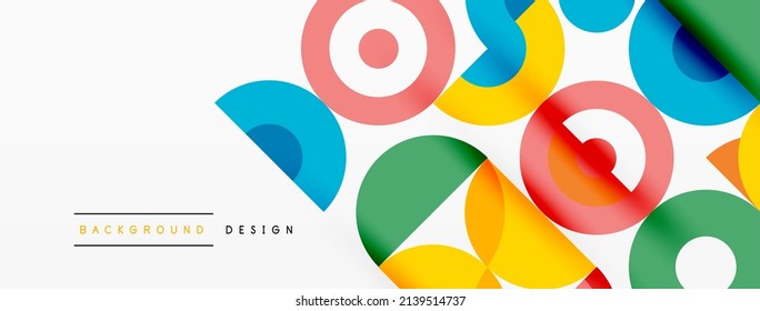 Fondo abstracto de círculo colorido. Plantilla geométrica mínima para papel de pared, pancarta, presentación