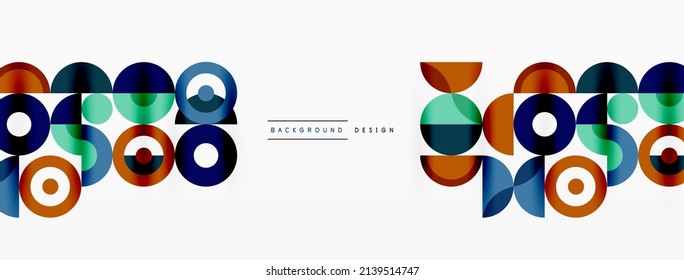 Colorful circle abstract background. Minimal geometric template for wallpaper, banner, presentation