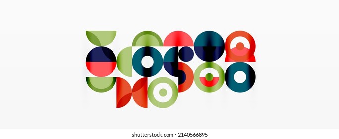 Colorful circle abstract background. Minimal geometric template for wallpaper, banner, presentation