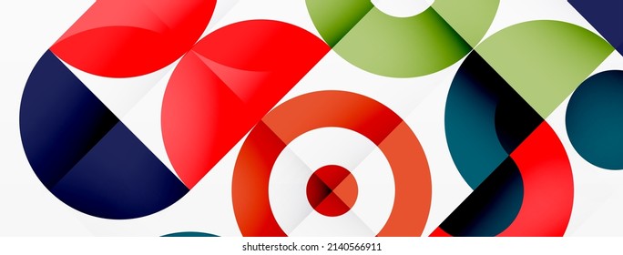 Fondo abstracto de círculo colorido. Plantilla geométrica mínima para papel de pared, pancarta, presentación