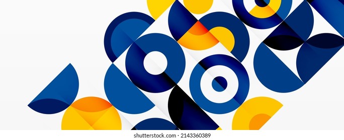 Colorful circle abstract background. Minimal geometric template for wallpaper, banner, presentation