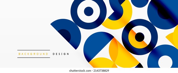 Colorful circle abstract background. Minimal geometric template for wallpaper, banner, presentation