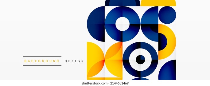 Fondo abstracto de círculo colorido. Plantilla geométrica mínima para papel de pared, pancarta, presentación