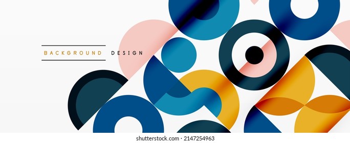 Colorful circle abstract background. Minimal geometric template for wallpaper, banner, presentation