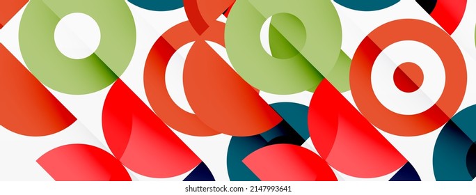 Colorful circle abstract background. Minimal geometric template for wallpaper, banner, presentation