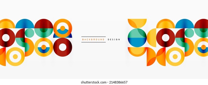 Colorful circle abstract background. Minimal geometric template for wallpaper, banner, presentation