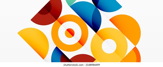 Colorful circle abstract background. Minimal geometric template for wallpaper, banner, presentation