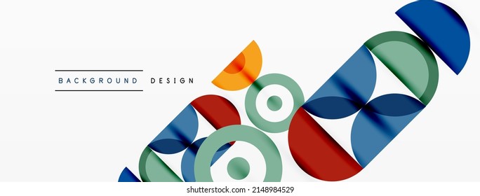 Colorful circle abstract background. Minimal geometric template for wallpaper, banner, presentation