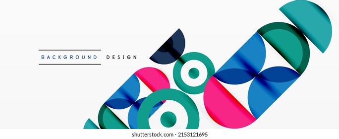 Colorful circle abstract background. Minimal geometric template for wallpaper, banner, presentation
