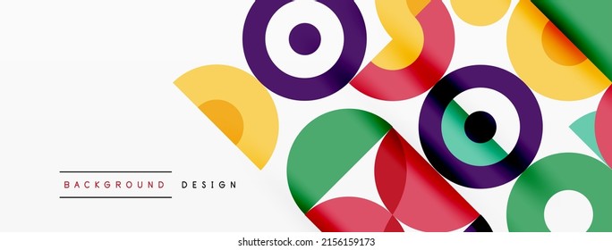 Colorful circle abstract background. Minimal geometric template for wallpaper, banner, presentation