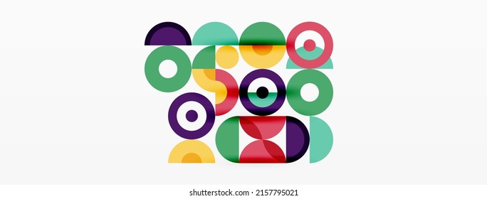 Colorful circle abstract background. Minimal geometric template for wallpaper, banner, presentation