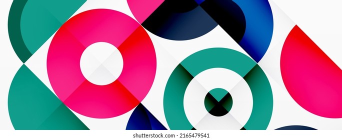 Colorful circle abstract background. Minimal geometric template for wallpaper, banner, presentation