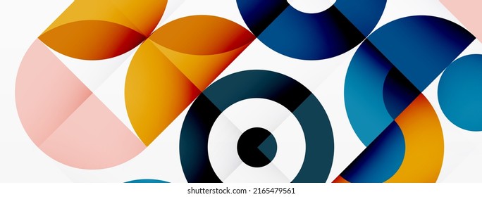 Fondo abstracto de círculo colorido. Plantilla geométrica mínima para papel de pared, pancarta, presentación
