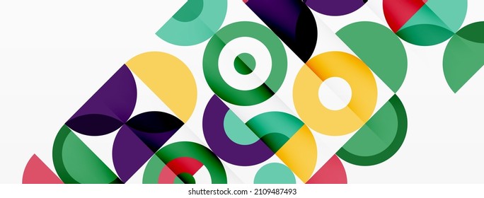 Colorful circle abstract background. Template for wallpaper, banner, presentation, background