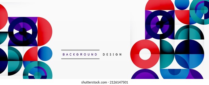 Colorful circle abstract background. Template for wallpaper, banner, presentation, background