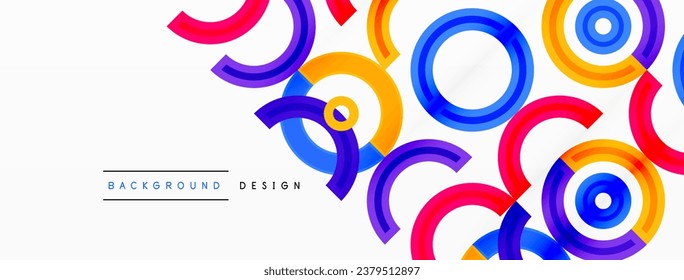 Colorful circle abstract background. Template for wallpaper, banner, presentation, background