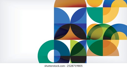 Fundo abstrato de círculo colorido. Modelo para papel de parede, banner, apresentação, plano de fundo