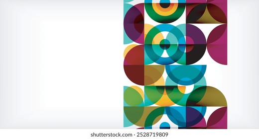 Colorful circle abstract background. Template for wallpaper, banner, presentation, background
