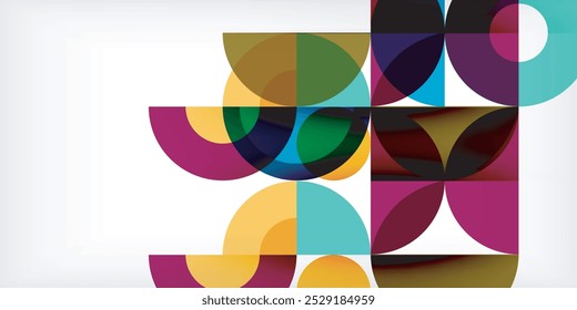 Fundo abstrato de círculo colorido. Modelo para papel de parede, banner, apresentação, plano de fundo