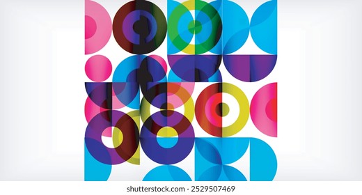 Colorful circle abstract background. Template for wallpaper, banner, presentation, background