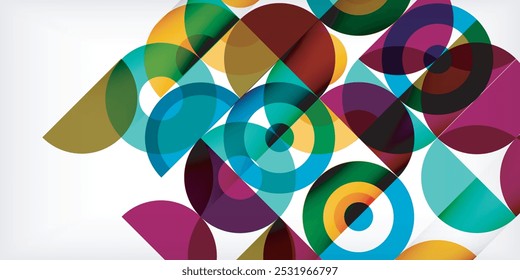 Colorful circle abstract background. Template for wallpaper, banner, presentation, background