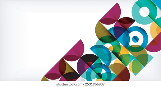 Fundo abstrato de círculo colorido. Modelo para papel de parede, banner, apresentação, plano de fundo