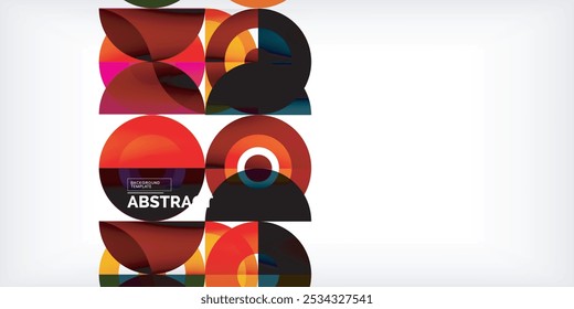 Colorful circle abstract background. Template for wallpaper, banner, presentation, background