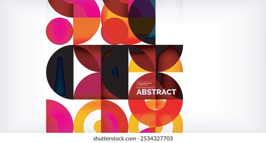 Fondo abstracto de círculo colorido. Plantilla para el Fondo de pantalla, Anuncio, presentación, fondo