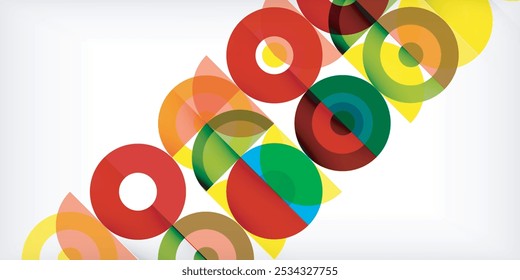 Colorful circle abstract background. Template for wallpaper, banner, presentation, background