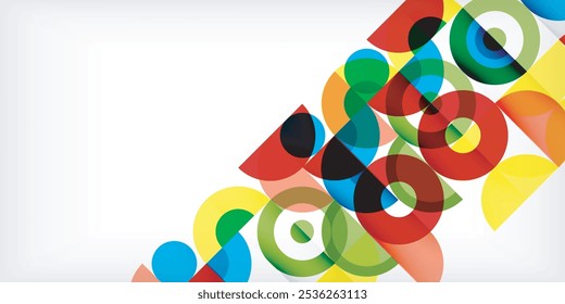 Colorful circle abstract background. Template for wallpaper, banner, presentation, background