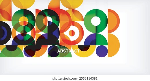 Colorful circle abstract background. Template for wallpaper, banner, presentation, background