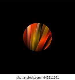 Colorful circle abstract colorful structure logo with lines set. Future shape development design