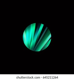 Colorful circle abstract colorful structure logo with lines set. Future shape development design