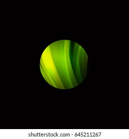 Colorful circle abstract colorful structure logo with lines set. Future shape development design